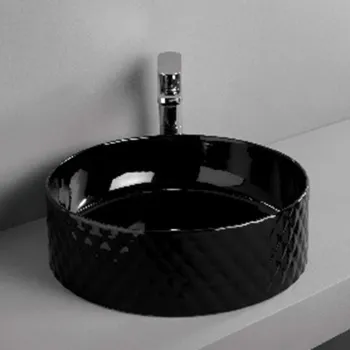 Раковина Artceram Rombo 44, без отв., без слив-перелива, черный глянцевый OSL009 03 00