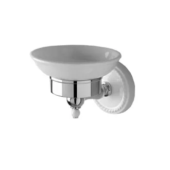 Мыльница Devon&Devon Dorothy керамика белая настенная держатель хром/белый DOR401CR