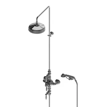 Душевой комплект Stella Italica Leve IS3284/33-220: термостатический смеситель, штанга+ручной+верхний душ 220 хром IL 06100 CR00