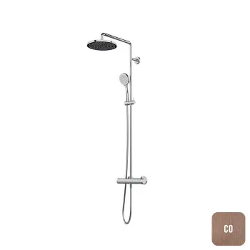 Термостатическая душевая колонна с функцией VELVET Almar 230, copper brushed pvd E405002.CO