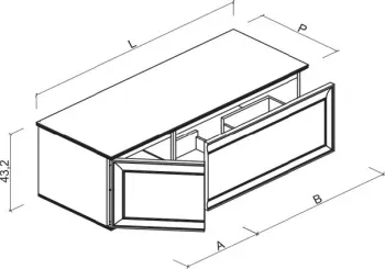 Тумба под раковину Brenta Lester 100 см подвесной глянцевый 2 ящика (LR090.100.70.49.G)