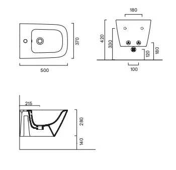 Биде подвесное 50×37 Catalano Green Bianco lucido 0418501001