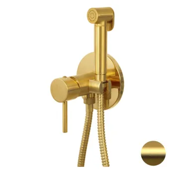 Смеситель с гигиеническим душем Remer X-style золото брашированное X65WBG