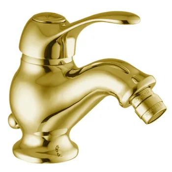 Смеситель для биде Fima Carlo Frattini Lamp на 1 отверстие, с донным клапаном, золото F3302OR
