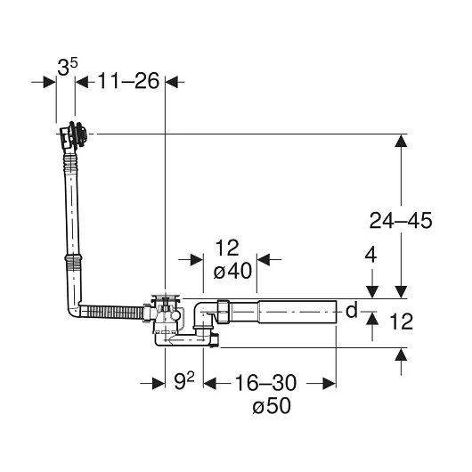 Слив-перелив Geberit 150.520.21.6 хром