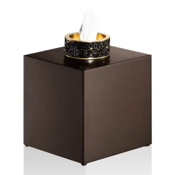 Диспенсер для салфеток Decor Walther Rocks KB 13x13x15.6 с кристаллами Swarovski&reg;, темная бронза/золото матовое 934441