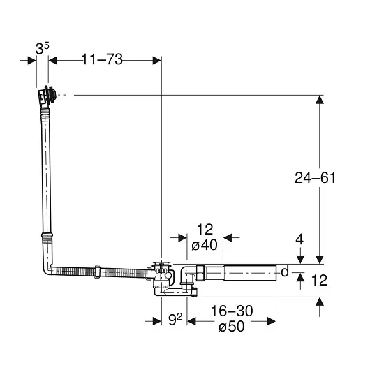 Слив-перелив Geberit 150.525.21.6 хром