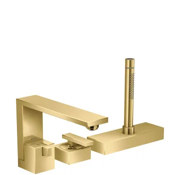 Axor Edge Смеситель на борт ванны, на 3 отв., с ручным душем, излив 210мм, цвет: золото 46430990