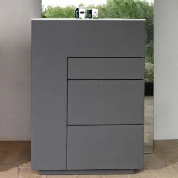 Тумба с раковиной Noorth Milldue Edition Touch 640х400х880, напольный, 3 ящика, слив в пол, раковина Milltek белая матовая, отделка Argilla матовый, 371134