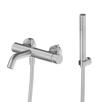 Смеситель для ванны с ручным душем Newform X-steel 316 кронштейном, шланг 150 см, INOX 69640CX.50.050