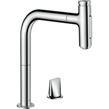 Hansgrohe 73 819 000 Metris Select M71 Смеситель для кухни 208 мм, на 2 отв., 2 реж., выдвижной излив, M
