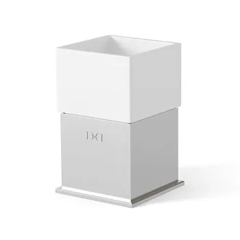 Стакан настольный Devon&Devon Cube белый/хром CUBE303CR
