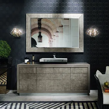 Зеркало Vitage Milldue Edition Ritz GINEVRA 1620х1080х50, рама полированная сталь, отделка стекло Alligator gold, 3448.74.98