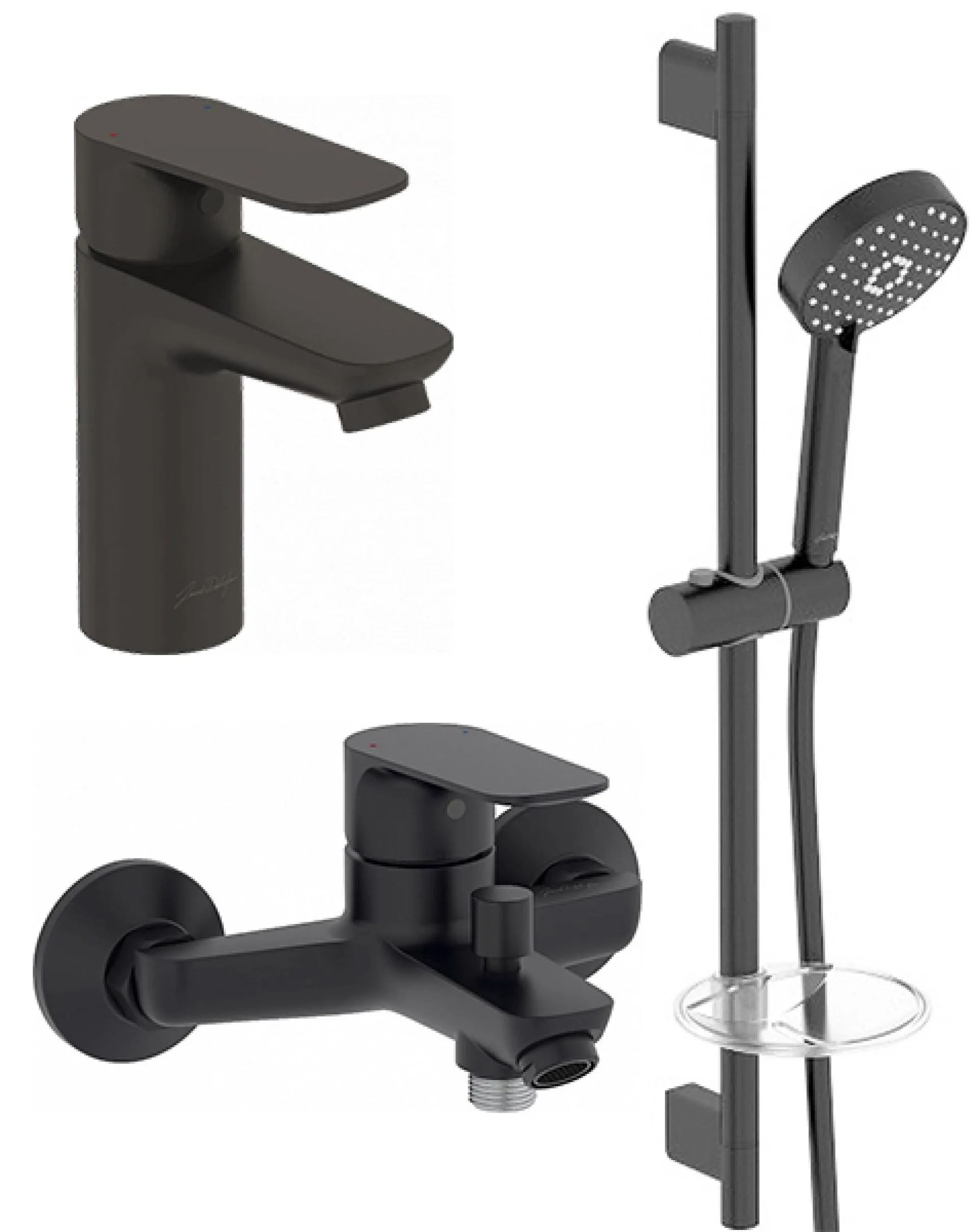 Комплект смесителей Jacob Delafon Oscar E29845RU-BL, черный матовый черный