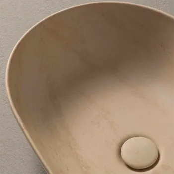 Раковина-чаша Globo T-Edge 54х36 см, без отв., на столешницу, Travertino FI024TR