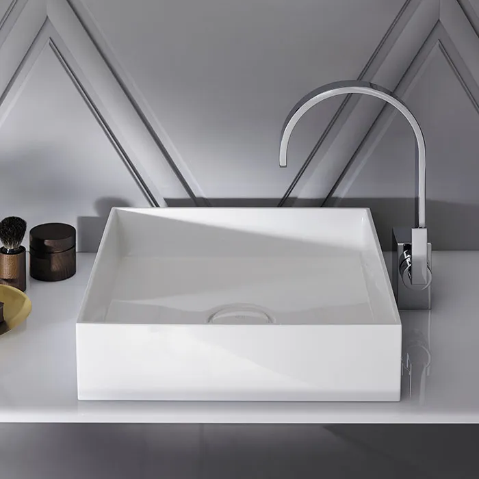 Burgbad Crono Раковина 40x40 см, без отв., накладная, квадратная, цвет: белый MBA0050 C0001*0