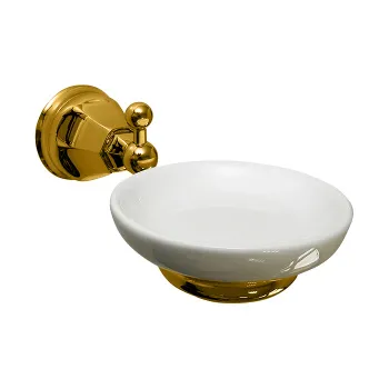 Мыльница подвесная Nicolazzi Teide gold brass/белый 1487GB05