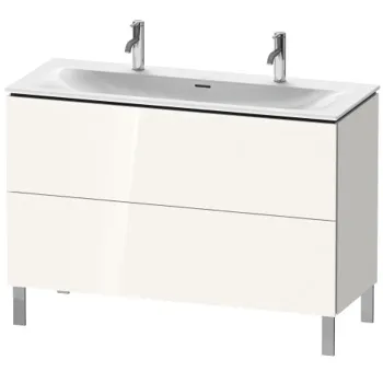 Duravit L-Cube Тумба напольная под раковину # 234412, 2 ящика, 704x1220x481мм, цвет White High Gloss