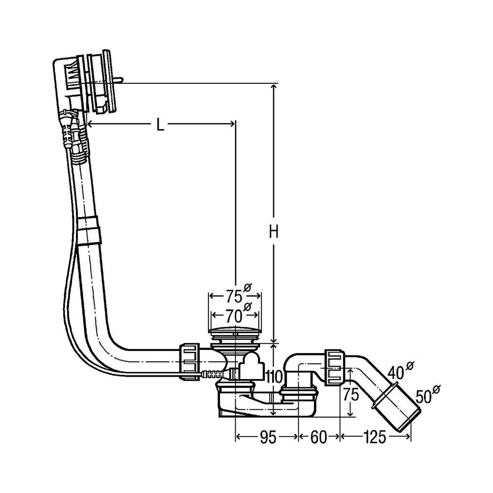 Слив-перелив Viega 727710 хром