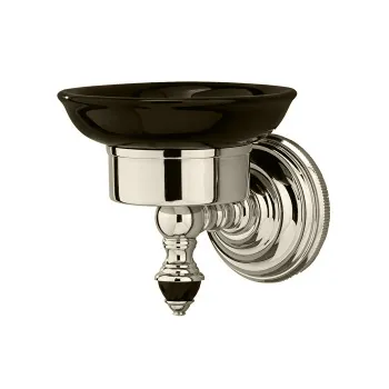 Мыльница подвесная Devon&Devon Black Diamond черная керамика никель блестящий BLKD501NKNE