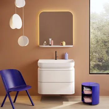 Комплект мебели Burgbad B.ME 1000х550х680 мм., подвесной, 2 ящ, раковина белая мат. с 1отв. для смес. , открывание нажатием G0126, цвет белый матовый