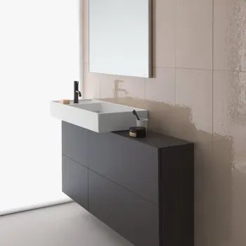 Laufen Kartell Тумба под раковину слева, 1200х270х610мм, с 1 дверцей и 2 створками, цвет: серая галька