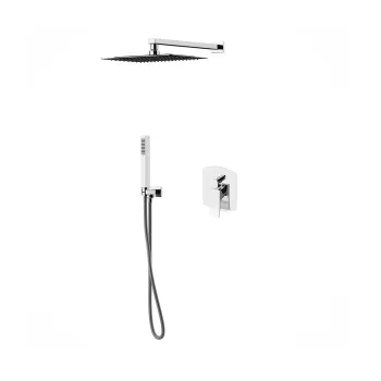 Комплект для душа со смесителем Gattoni Ely верхним душем 250х250 и ручной лейкой, хром 8890/PDC0