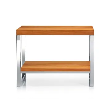 Скамейка с полкой Decor Walther Wood SM 60x30x44 сталь полированная/светлый бук 927186