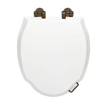 Сиденье для унитаза из мдф Devon&Devon Westminster белый лакированный/петли состаренная бронза микролифт 3IBSEBIAWBR/(2IBSEBIAWBR)