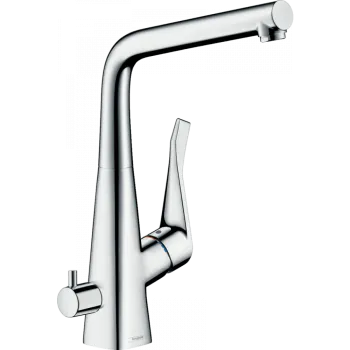 Смеситель для кухни hansgrohe Metris M71, 320, 1jet 14888000 с запорным вентилем, хром