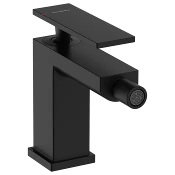 HG Tecturis E Смеситель для биде 80, однорычажный, со сливным гарнитуром, цвет матовый черный