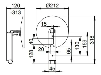 Косметическое зеркало Keuco Ilook_move 21 17612299004 увеличение х5, красное золото шлифованный