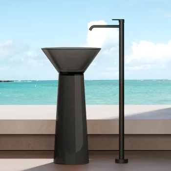 Раковина напольная Dea Design Pedestal Basin d480хh900, smoky black DD2022 480 R4