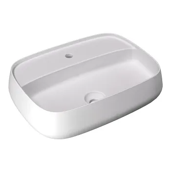 Раковина накладная Alice Nur 60x45xВ15 Plan, с отверстием под смеситель, белый матовый, 33210109