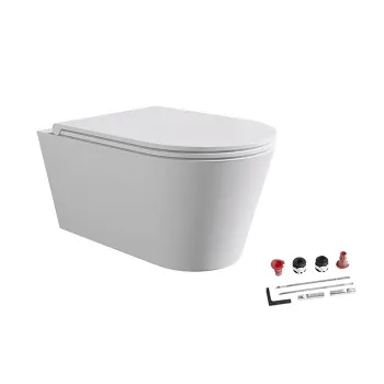 Унитаз подвесной Alice Hide Round 31170109SET с сиденьем и крышкой, с набором для крепления, белый матовый