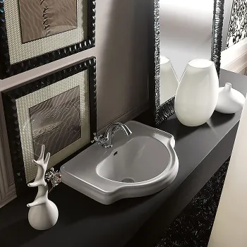 Раковина встраиваемая Kerasan Retro 62х45,5, с 1 отв под смеситель, белый 103001*1