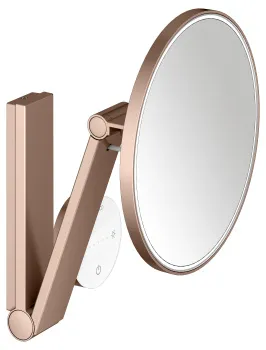 Косметическое зеркало с подсветкой Keuco Ilook_move 21 17612299002 увеличение х5, красное золото шлифованный