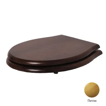 Сиденье для унитаза дерево, шарниры золото Azzurra Giunone-jubilaeum микролифт, 1800NM/F noce/oro