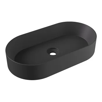 Раковина накладная Alice Spy Oval 65x36хВ12, без отверстия под смеситель, чёрный матовый, 34240108