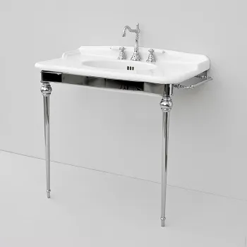 Металлическая структура с раковиной Artceram HERMITAGE 92х58, на 3 отв., напольная, хром HEA016 71