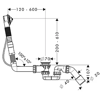 Комплектующие для ванн HANSGROHE Flexaplus 58146180