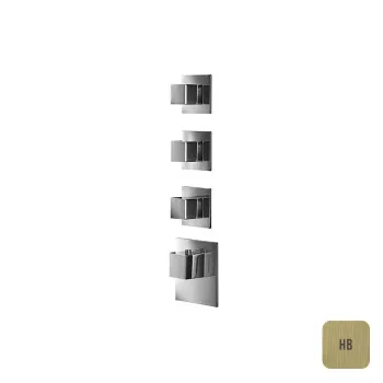 Внешняя часть термостатического смесителя Almar с 3-мя запорными вентилями, латунь брашированная pvd E180023.HB