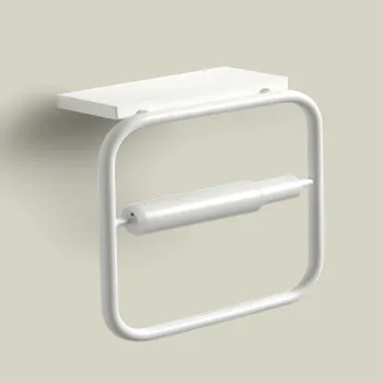 Бумагодержатель с белой полкой Bertocci Mettitutto, белый матовый 11387030200