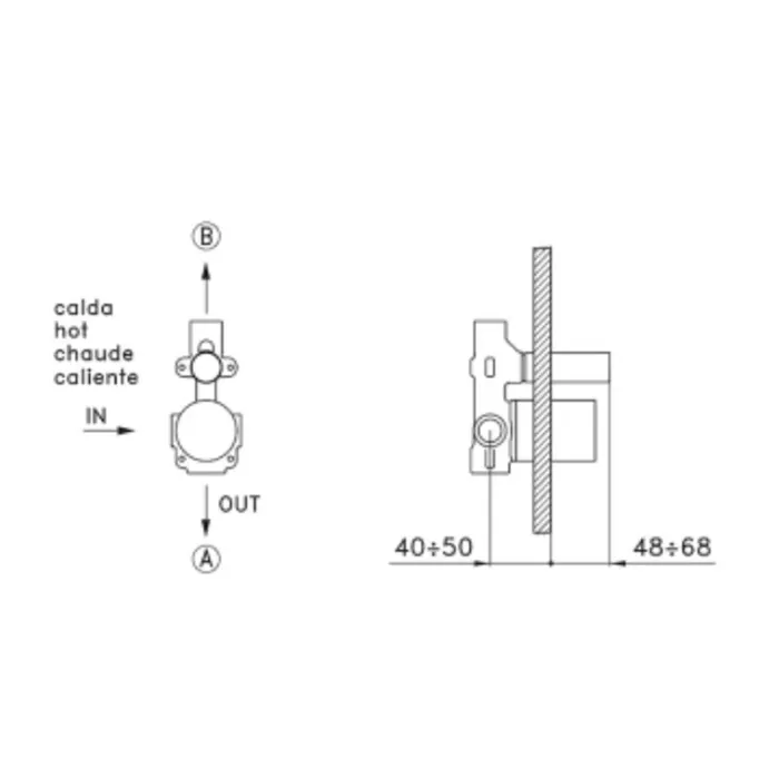 Встраиваемая часть однорычажного смесителя с переключателем Stella Sirius UN016000000
