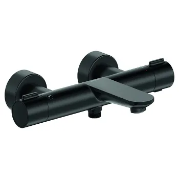 Duravit Термостатический смеситель для ванны/душа с изливом Wave, черный матовый