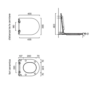 Сиденье для унитаза 45×36 Catalano SFERA с микролифтом тонкое Bianco lucido 0551210001