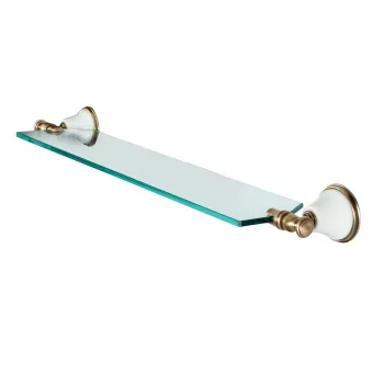 Стеклянная полочка Tw Harmony 018 71см, белый/бронза TWHA018bi/br