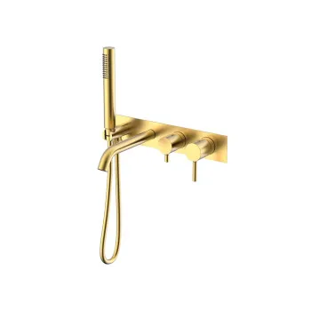 Смеситель для ванны NEMO Round Смеситель из стены для ванны BRUSH GOLD NM-2353BG