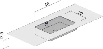 Раковина Brenta Unit 46х29 см из композита Solid Surface встраиваемая снизу UNT0400