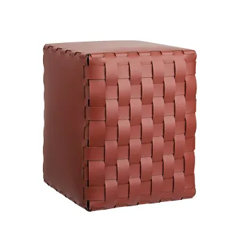 Пуф ADJ 35x35xH40, бордо/коньяк 1070.30/09